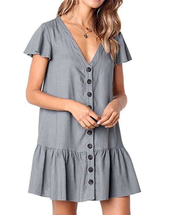 midi button down shirt dress