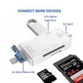 thumbnail image 4 of Lector de tarjetas TF/SD, lector de tarjetas de memoria 3 en 1 con tres conectores, adaptador de lector de tarjetas USB 2.0, compatible con Windows, Mac OS, Linux, Android Zhivalor 223166-2, 4 of 8