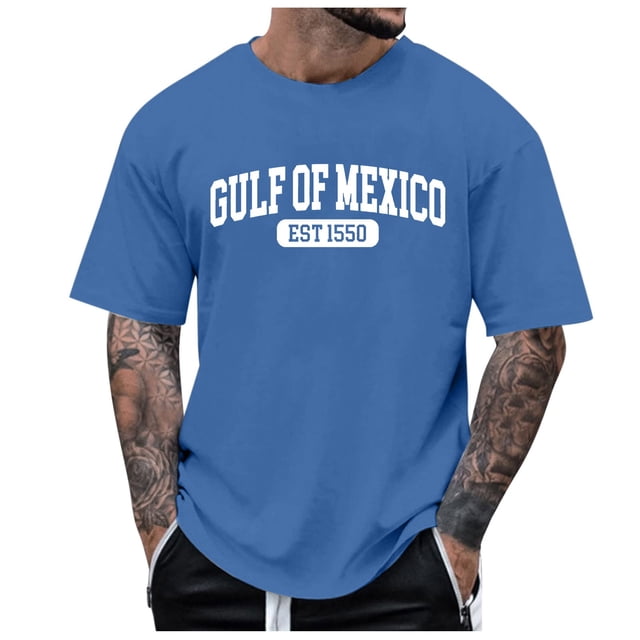 Camiseta minimalista europea de manga corta con estampado de letras para hombre - Prenda deportiva informal y holgada con cuello redondo