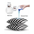 thumbnail image 6 of 1 Pack Outdoor Throw Pillow, Black Striped Waterproof Pillow with Insert Included, Modern Farmhouse Black White Stripes Decorative Accent Cushion Lumbar Pillows for Patio Porch, 12 x 20 In, 6 of 8