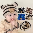 thumbnail image 4 of Gorro de bebé para mujer, otoño e invierno, gorro de punto coreano para niños, gorro de lana cálido para bebé para invierno para hombre, 4 of 5