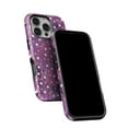 thumbnail image 5 of DesignSkinz Scratch-Resistant Hard Slim Case Compatible with iPhone 14 Pro Max (Compatible with MagSafe) - White Polka Dots Over Purple Pink Paint Mix, 5 of 9