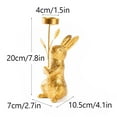 thumbnail image 2 of Golden Bunny Candle Holder, 7.8" Easter Bunny Candlestick Ornament, Holiday Party Supplies for Easter Table, Living Room, 2 of 5