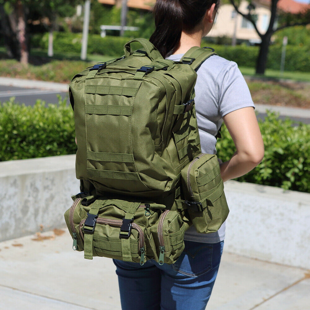 55L Molle Outdoor Military Tactical Bag Camping Hiking Trekking Backpack 