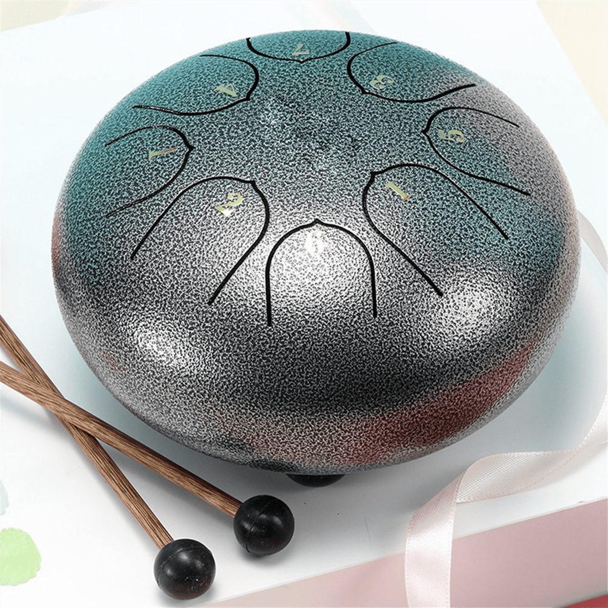 6 Inch 8 Tone Rain Drum Outdoor Chakra Drum Garden Instrument Rain Drum Ethereal Drum F
