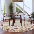 thumbnail image 3 of Round Rugs 5Ft, Purple Red Spring Floral Round Area Rug Washable Indoor Throw Carpet, Watercolor Botanical Summer Flowers Soft Non Slip Circle Rug for Cabinet Bathroom Home Decor Aesthetic, 3 of 8