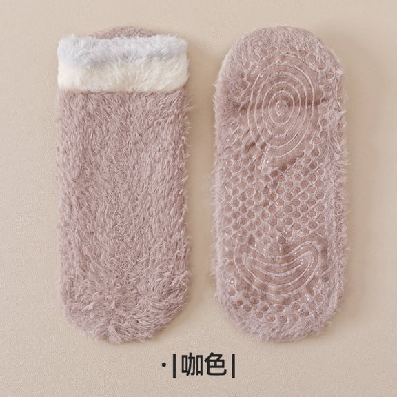 Fuzzy Bed Socks for Women - Thermal Fleece Lined with Gripper Non-Skid Soles