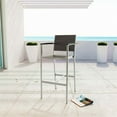 thumbnail image 2 of Modway Shore Outdoor Patio Wood and Aluminum Bar Stool in Silver/Gray, 2 of 4