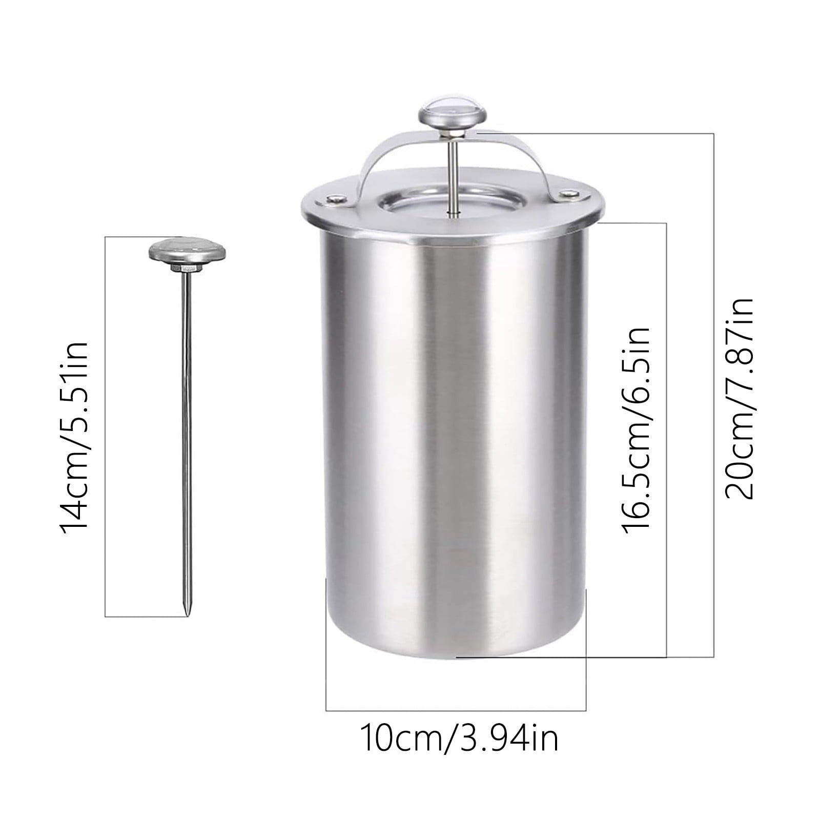 zhonghuaying Lunch Meat Press,Ham Maker Meat Press,Stainless Steel Deli Meat Press for Making Healthy Homemade Deli Meat with Thermometer & Spring Mechanism,Ham Maker and Sandwich for Home Cooking