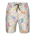 thumbnail image 4 of Kdxio Flower Color Rabbit Pattern Mens Casual Shorts - Drawstring Summer Beach Sports Shorts for Men, 4 of 9
