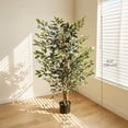 thumbnail image 3 of HOMCOM 4.3FT Artificial Ficus Tree for Indoor Decoration, 3 of 10
