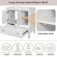 thumbnail image 3 of Wooden Bathroom Vanity with Ceramic Sink - White, 3 of 34