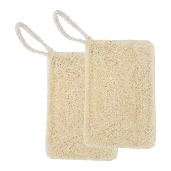 Unique Bargains 2 Pcs Women Rectangular Kitchen Sponge for Home Yellow Loofah Small