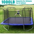 thumbnail image 4 of Skywalker Trampolines 15' x 15' Square Trampoline with Safety Enclosure Net - Blue Heavy-Duty Outdoor Trampoline for Kids & Adults, Rust-Resistant Steel Frame, 4 of 9