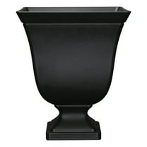 Mainstays Finn 16" x 16" x 19" Square Black 100% Recycled Resin Planter Urn