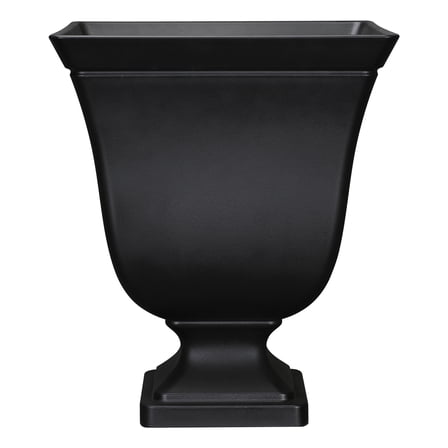 Mainstays Finn 16" x 16" x 19" Square Black 100% Recycled Resin Planter Urn