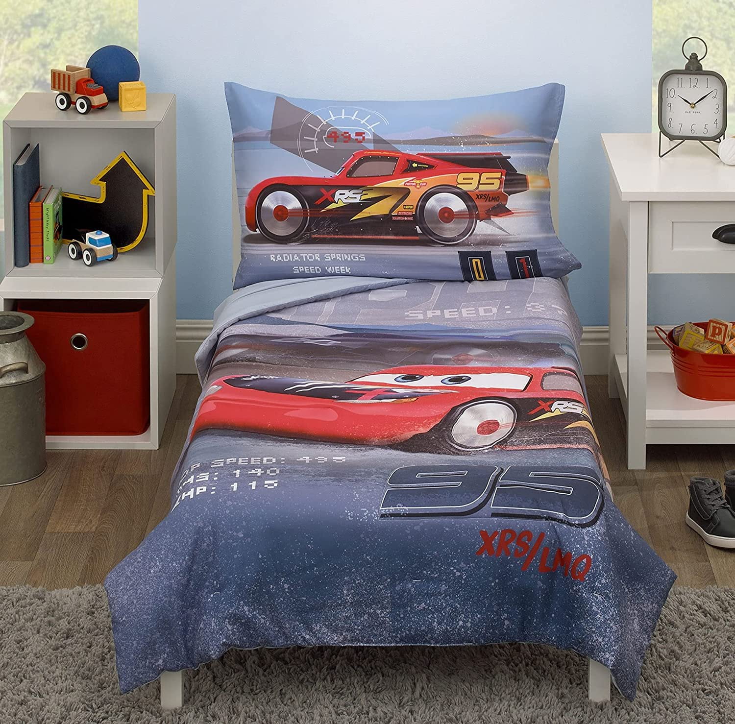 Disney Cars 4 Piece Toddler Bedding Set, Does A Twin Comforter Fit Toddler Bed