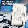 thumbnail image 5 of Key Fob Cover Compatible with Range Rover LR4 Sport Evoque Jaguar XF XJ XJL F-Pace Keychain Case Holder Protector,White, 5 of 6