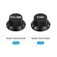 thumbnail image 3 of Perillas De Control Para Guitarra Eléctrica Unique Bargains 6mm ID 2 Volumen 2 Tono Plástico Negro Con Blanco 2 Juegos, 3 of 6