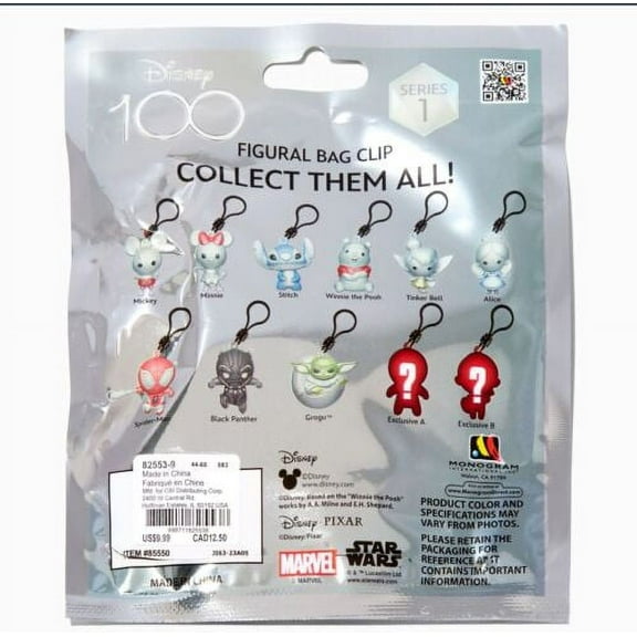 Disney 100 Series 1 Figural 3D Bag Clip New Sealed "Blind Bag”