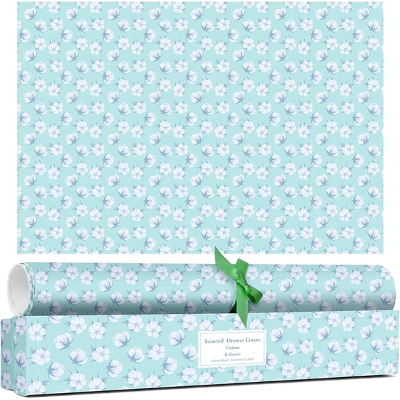 LA BELLEFEE Cotton Scented Drawer & Shelf Liners, 6-Pack , Fresh Laundry Scent, Wardrobe Closet Organizer, Dresser Cabinet Liner Paper for Home Storage