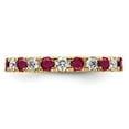 thumbnail image 3 of Auriga Fine Jewelry 14K Yellow Gold Lab Grown Diamond VS/SI GH & Cr Ruby Eternity Band for Women Size 6, 3 of 6