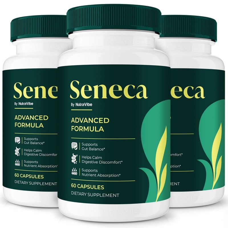 (3 Pack) Seneca Probiotics Capsules – Gentle Gut & Digestive Support Formula for Balance & Wellness | Easy-to-Take Capsules (180 Capsules)