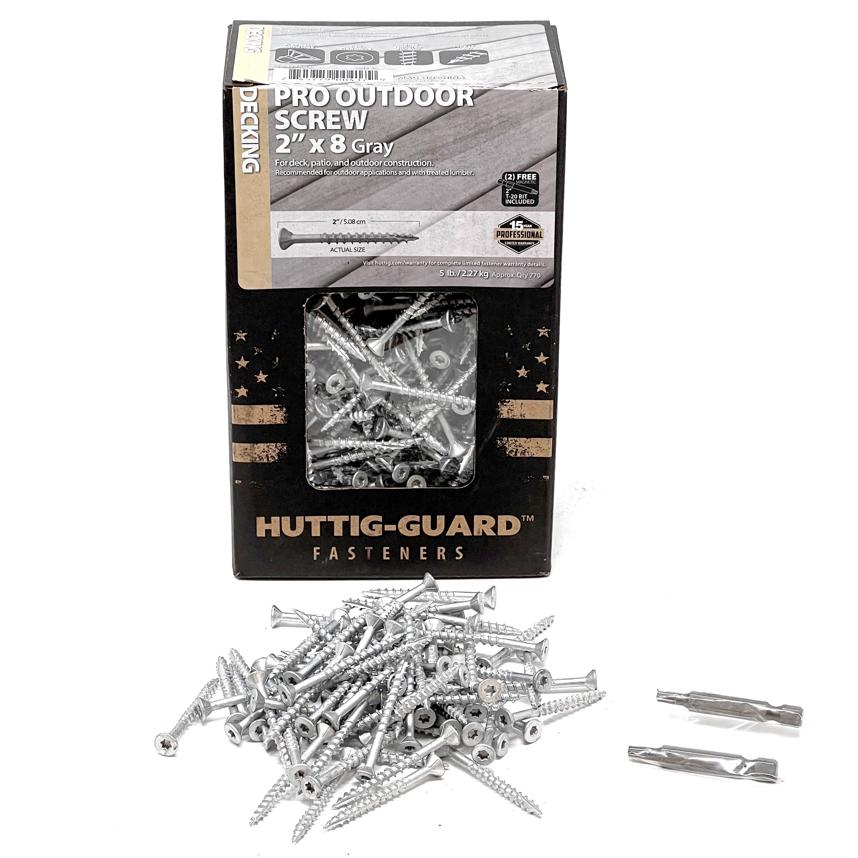 770 pcs Huttig-Grip 2 in x 8 Outdoor Decking Screws Coarse Thread Torx Drive 5lb