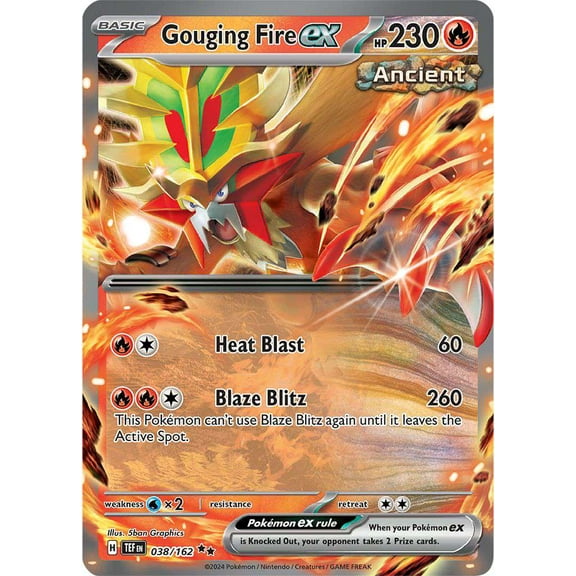 Pokemon Temporal Forces Double Rare Gouging Fire ex #38