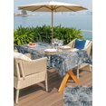 thumbnail image 4 of Outdoor Tablecloth with Umbrella Hole & Zipper, Vintage Navy Blue Grey Rectangle Tablecloth 60x102 Inch, Modern Abstract Boho Art Patio Table Cover Waterproof Table Cloth for Picnic/Party, 4 of 7