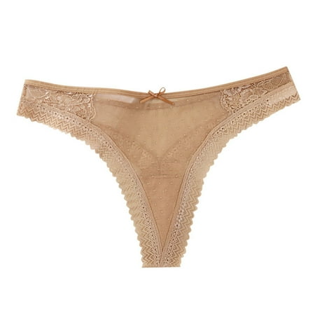Xiaoxatg Panties for Women s Lace Translucent Comfortable Breathable Seamless Triangle Briefs Sheer Panties Thong