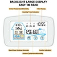 thumbnail image 4 of Mistaha Digital Weather Station Clock with Backlit Touch Screen, Temperature and Humidity Detection, Window Open Reminder, Max/Min Record - White ABS Material - Battery-free Delivery - 5003, 4 of 6