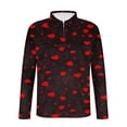 thumbnail image 5 of Blusa y camisa de manga larga con cuello vuelto para hombre, jersey de solapa con cremallera de manga larga, blusa informal con estampado de San Valentín para hombre, blusa de poliéster, 5 of 5