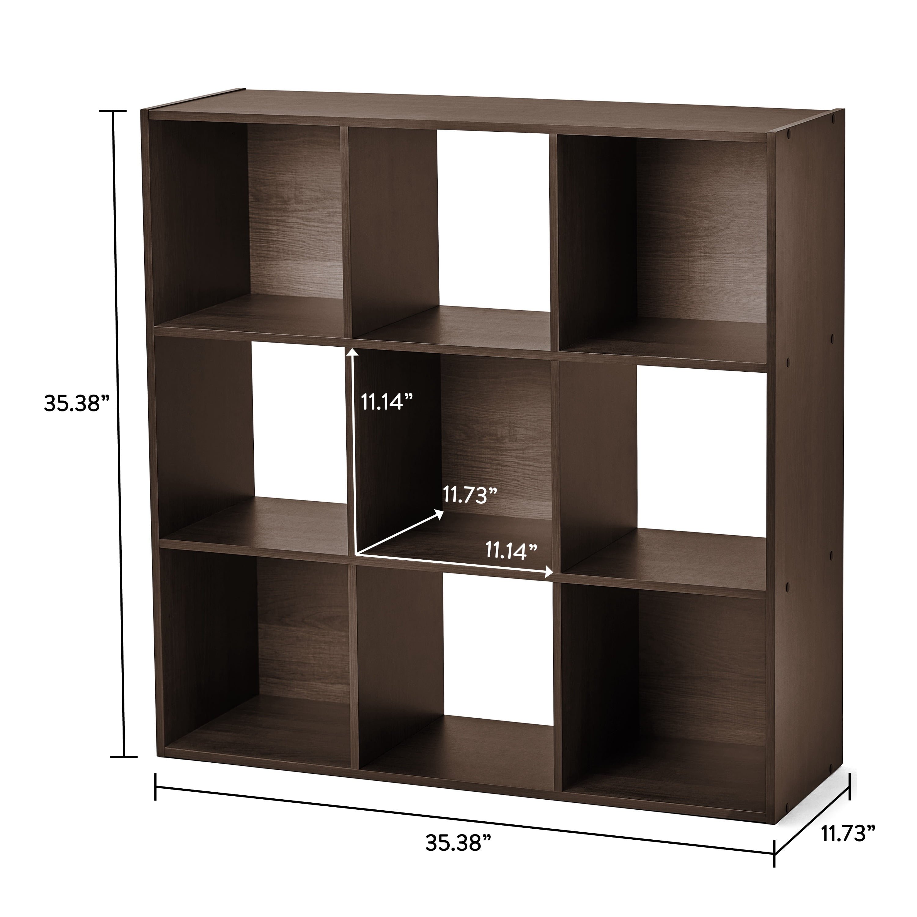 Mainstays 11" 9Cube Storage Organizer, Espresso  (图5)