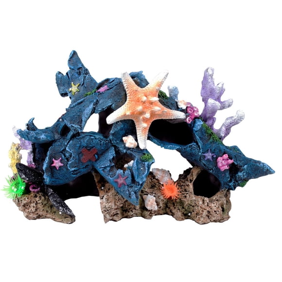 Penn Plax Deco-Wrecks Ornement d'aquarium en corail scape avec avion bleu