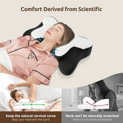 MOONORAH Cervical Pillow for Sleeping Neck Pain Relief with Pillowcase Standard/Queen Blue+Black