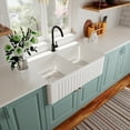 thumbnail image 3 of DeerValley DV-1K028 Ceramic Double Basin Kitchen Sink with Grid and Strainer,33" L x 18" W x 10" H, 3 of 17