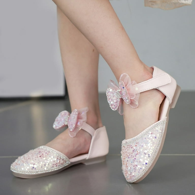 Aayomet Fashion Kids Children Girls Spring Flower Strap Princess Dance Party Dress Baby Shoes For Kids Girls Shoes Heels Size 4 Red 11.5