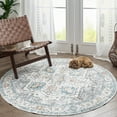 thumbnail image 1 of Rugking Round Rug 4Ft Bohemian Area Rug Indoor Persian Circle Rug Washable Rug Floral Medallion Non Slip Carpet for Living Dining Room Entryway Rusty Grey/Blue, 1 of 6
