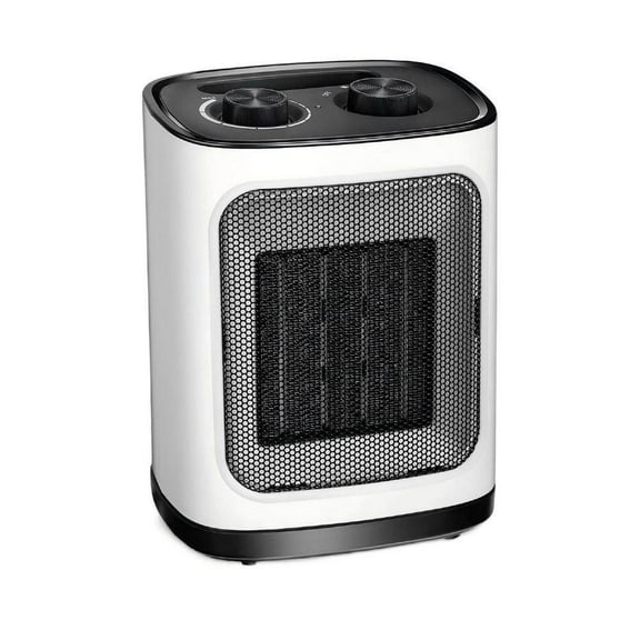 1,500-Watt Indoor Small Electric Heater with Adjustable Thermostat, White