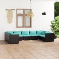 thumbnail image 1 of vidaXL 9 Piece Garden Lounge Set with Cushions Poly Rattan Black, 1 of 4