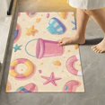 thumbnail image 2 of Yayeee Bath Rug for Bathroom Floor Non Slip Contour Fluffy Soft Absorbent Mat, 20"x24", Blue Beach Toys Pattern, 2 of 7