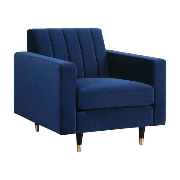 Meridian Furniture Lola Velvet Accent Chair in Navy
