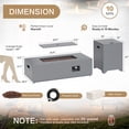 thumbnail image 3 of Walsunny 43" Propane Fire Pit Table 50,000 BTU Outdoor Gas Fire Table , Rectangular Patio Fire Pit Table with Hidden Tank Storage Waterproof Cover, Outdoor Coffee Table with Lid,Gray, 3 of 8