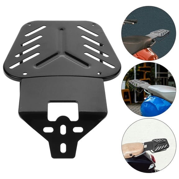 Phenofice Black Motorcycle Luggage Rack Detachable Rear Cargo Carrier Expandable Storage Shelf for Motorbike