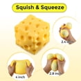 thumbnail image 4 of LHYXU Cheese Squishy Cube Block, Squishy Fidget Toys for Adults & Teens, Easter Basket Stuffers, Stocking Stuffers, Sensory Stress Ball Squeeze Toys for Stress Relief(Yellow/4In), 4 of 7