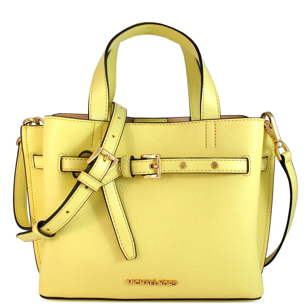 Michael Kors Emilia Small Satchel Crossbody Buttercup Yellow Pebbled