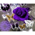 thumbnail image 2 of Taylor, Evangeline 32x26 White Modern Wood Framed Museum Art Print Titled - Butterfly Collage Purple, 2 of 4