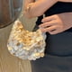 thumbnail image 3 of Guardurnaity Bolso de mujer blanco con cuentas brillantes y decoración tejida de conchas naturales. Ideal para fiestas, bodas y eventos. Bolsas de mensajero y de hombro, 3 of 5
