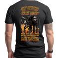 thumbnail image 2 of Lotusprinthandmade Jesus & Veteran Only Two Defining Forces Have Ever Offered To Die For You Black Classic Unisex T-Shirt 100% Cotton S-5XL, 2 of 3